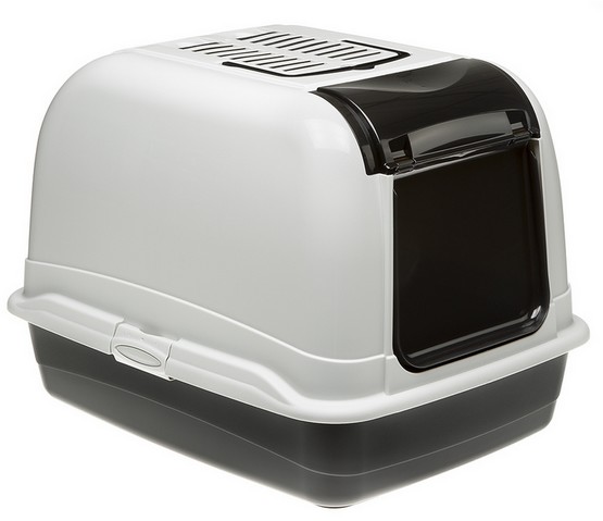 Ferplast Toaleta Maxi Bella biało-czarna &#8211; dla dużego kota [72070099]