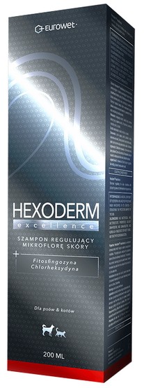 Hexoderm Excellence &#8211; szampon regulujący mikroflorę skóry z fitosfingozyną i chlorheksydyną dla kota i psa 200ml