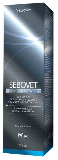 Sebovet Excellence &#8211; szampon przeciwłupieżowy i przeciwłojotokowy dla kota i psa 200ml
