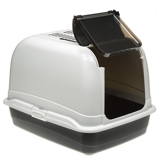 Ferplast Toaleta Maxi Bella biało-czarna &#8211; dla dużego kota [72070099]