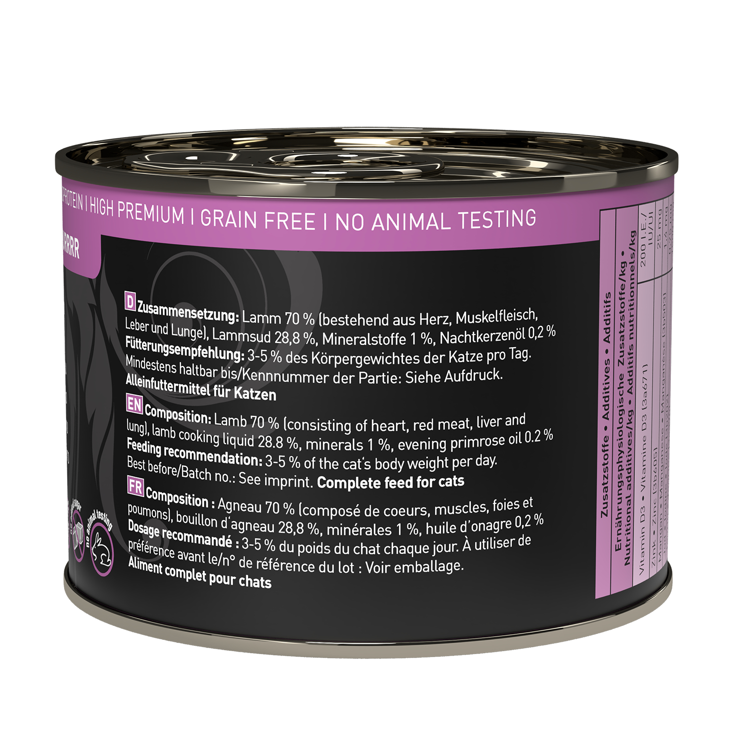 Mokra karma dla kota Catz Finefood Purrr Jagnięcina N. 111 200g