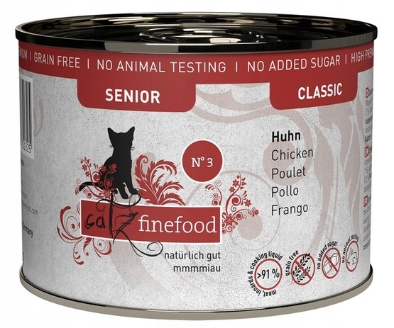 Mokra karma dla kota Catz Finefood Classic Senior Kurczak N. 03 200g