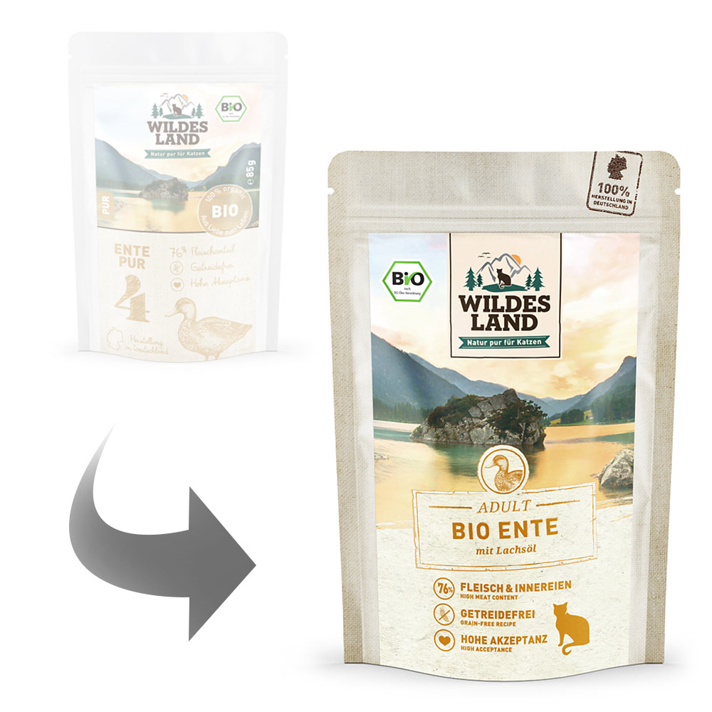 Mokra karma dla kota Wildes Land kaczka 85g