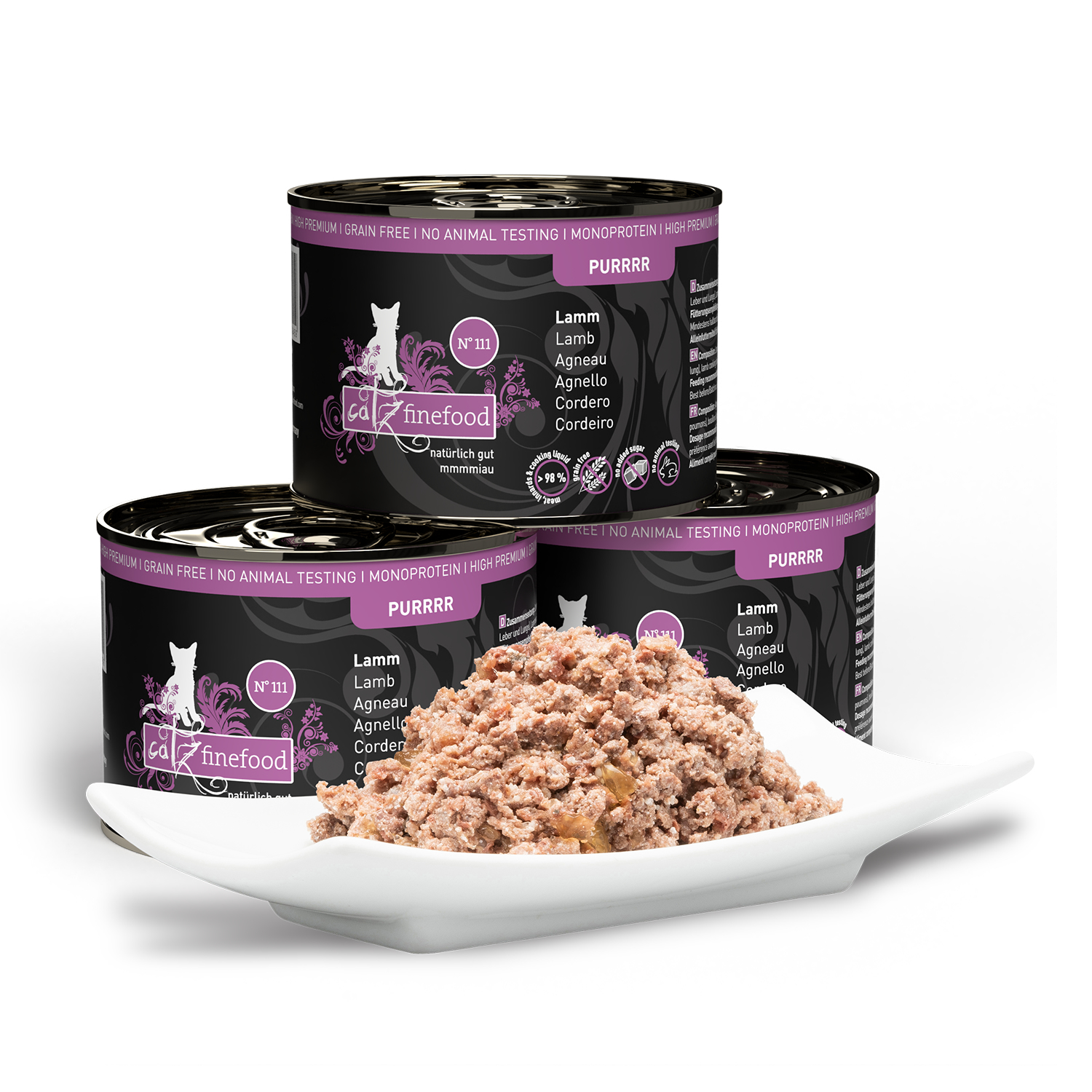 Mokra karma dla kota Catz Finefood Purrr Jagnięcina N. 111 200g