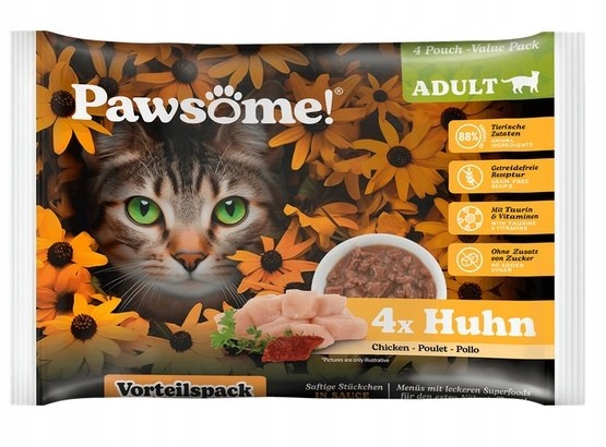 Mokra karma dla kota Pawsome kurczak saszetki 4x 85g