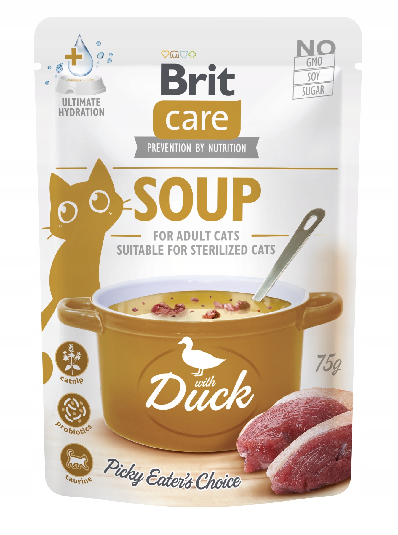 Mokra karma dla kota Brit Soup kaczka 75g