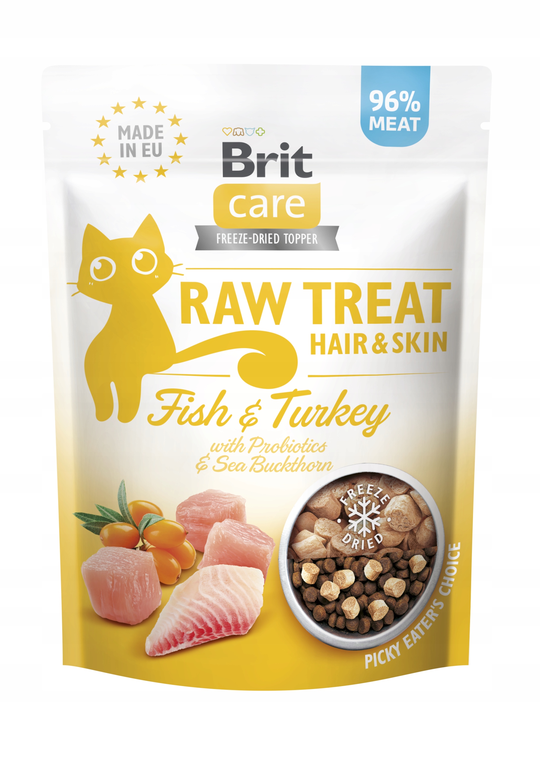 Smakołyk na sierść i skórę Brit Raw Treat dla kota 40 g