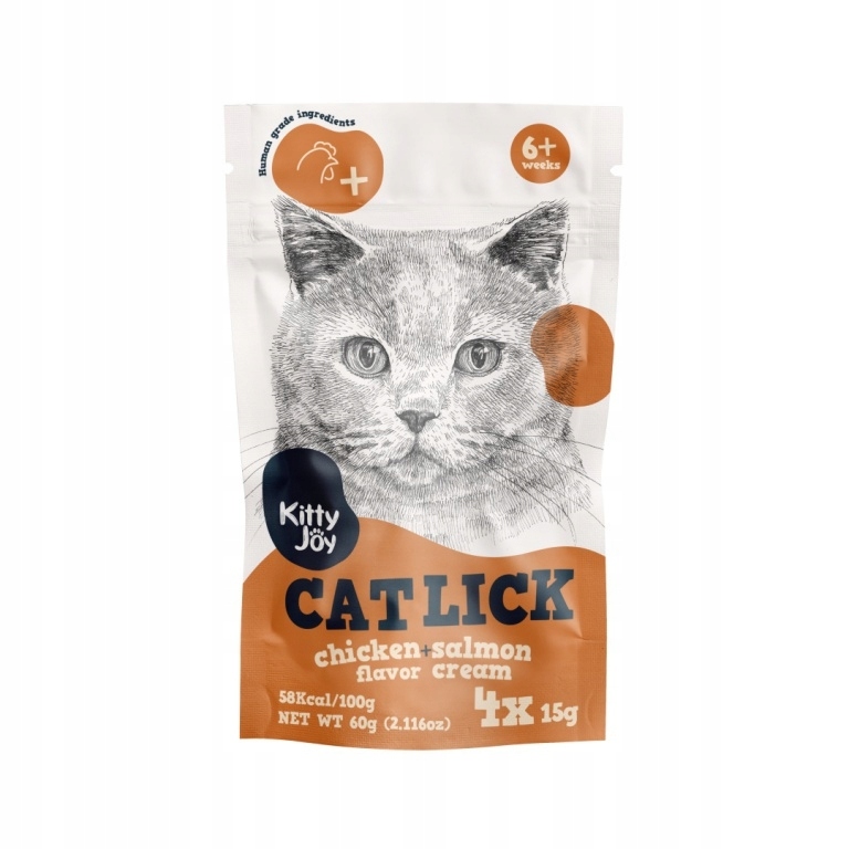 Kitty Joy Cat Lick Kurczak Łosoś Cream 4x15g