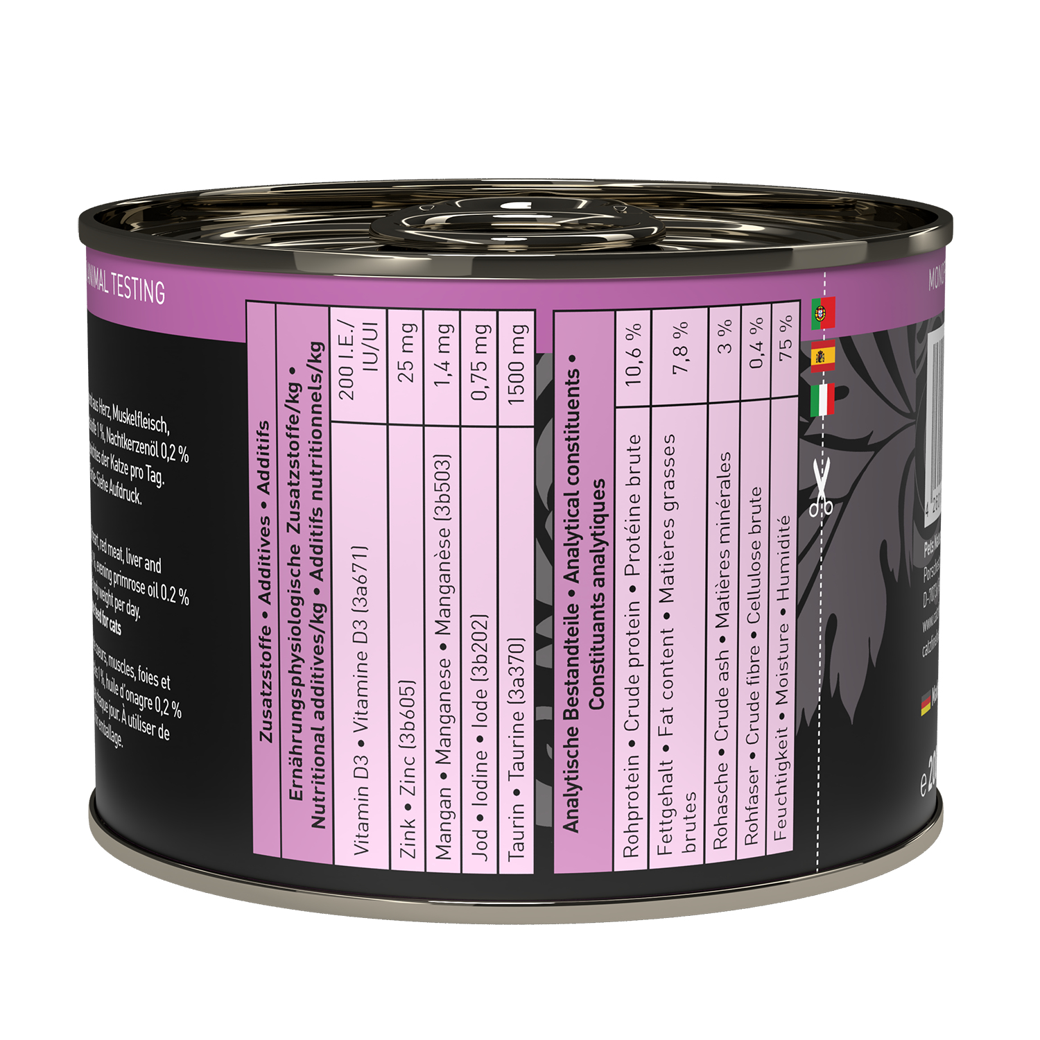 Mokra karma dla kota Catz Finefood Purrr Jagnięcina N. 111 200g