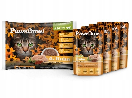 Mokra karma dla kota Pawsome kurczak saszetki 4x 85g