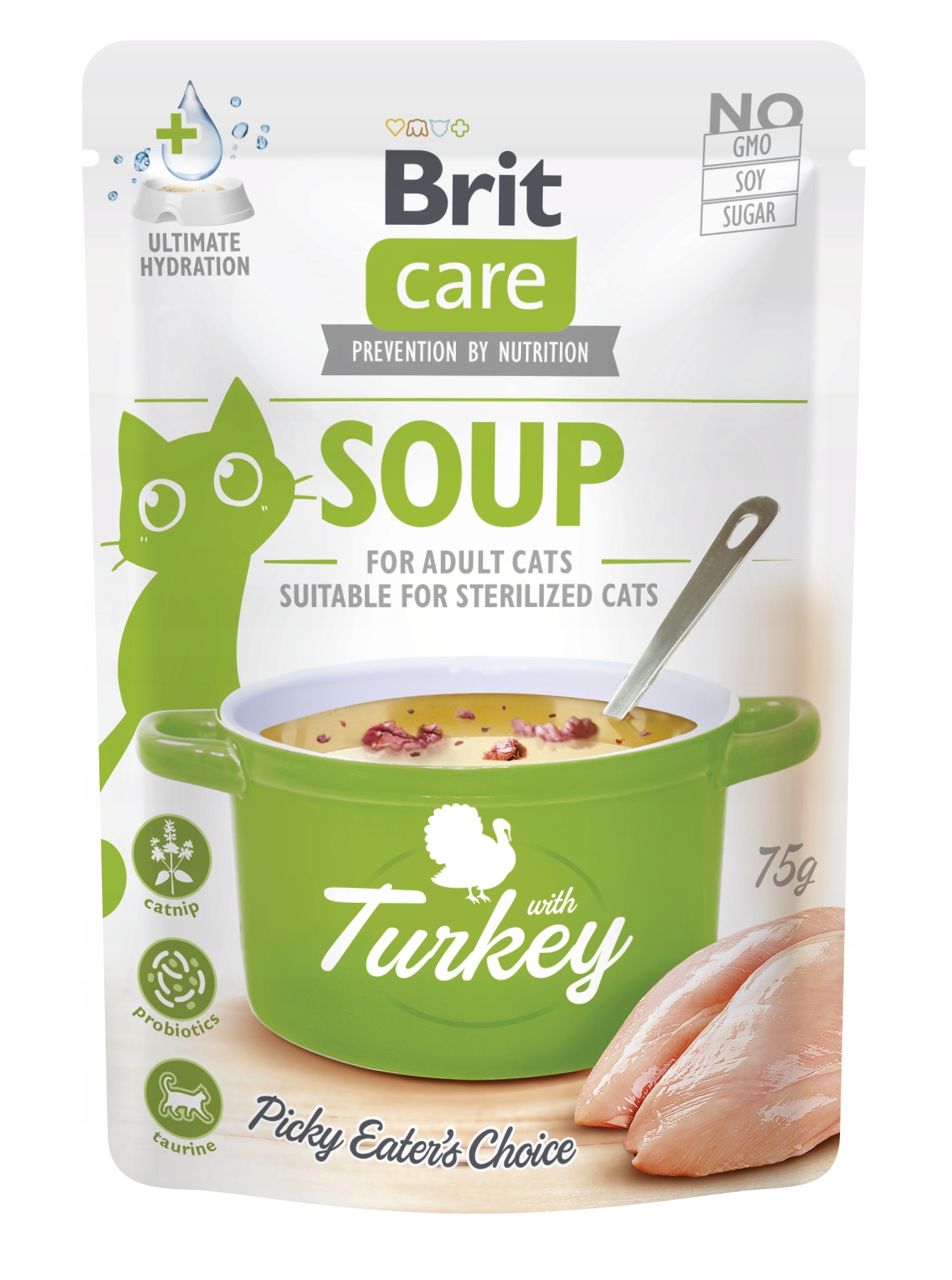 Mokra karma dla kota Brit Soup indyk 75g