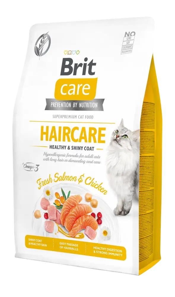 Sucha karma dla kota Brit łosoś dla kotów z alergią Haircare 2 kg