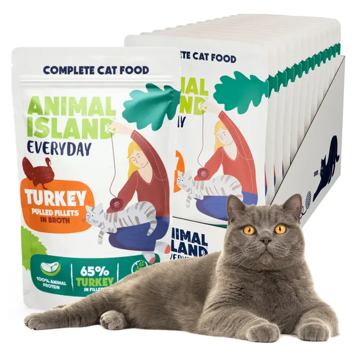 Animal Island Everyday Szarpane fileciki z indyka w rosole Saszetka 85 g