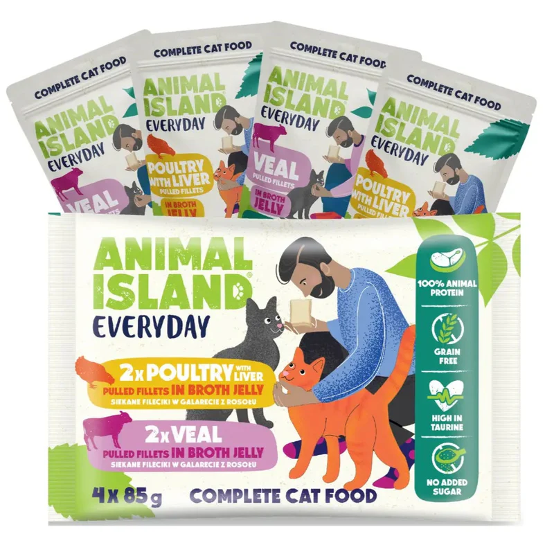 Animal Island Everyday &#8211; 4-pak 2x drób z wątróbką, 2x cielęcina