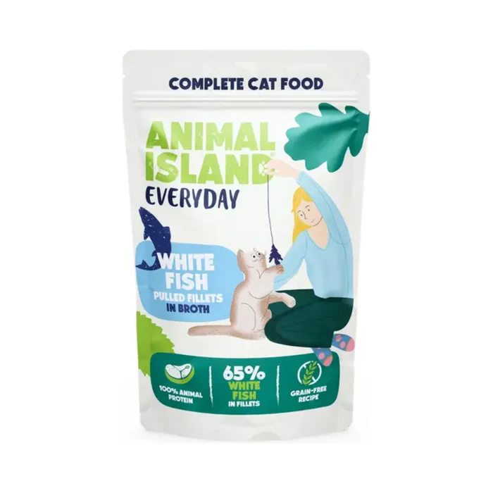 Animal Island Everyday Szarpane fileciki z białej ryby w rosole Saszetka 85 g