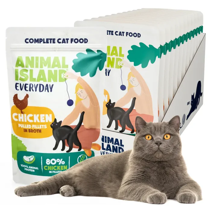 Animal Island Everyday Szarpane fileciki z kurczaka w rosole Saszetka 85 g