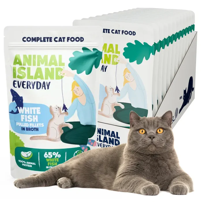 Animal Island Everyday Szarpane fileciki z białej ryby w rosole Saszetka 85 g