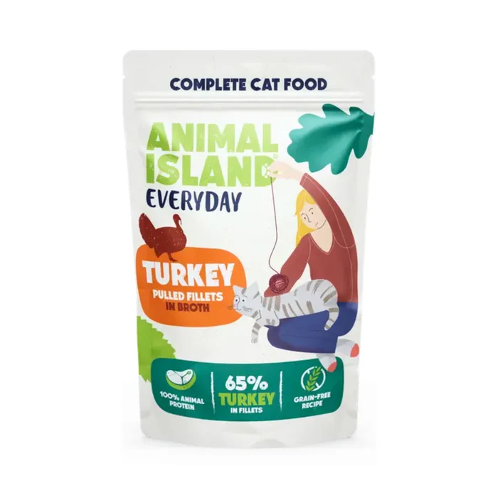 Animal Island Everyday Szarpane fileciki z indyka w rosole Saszetka 85 g