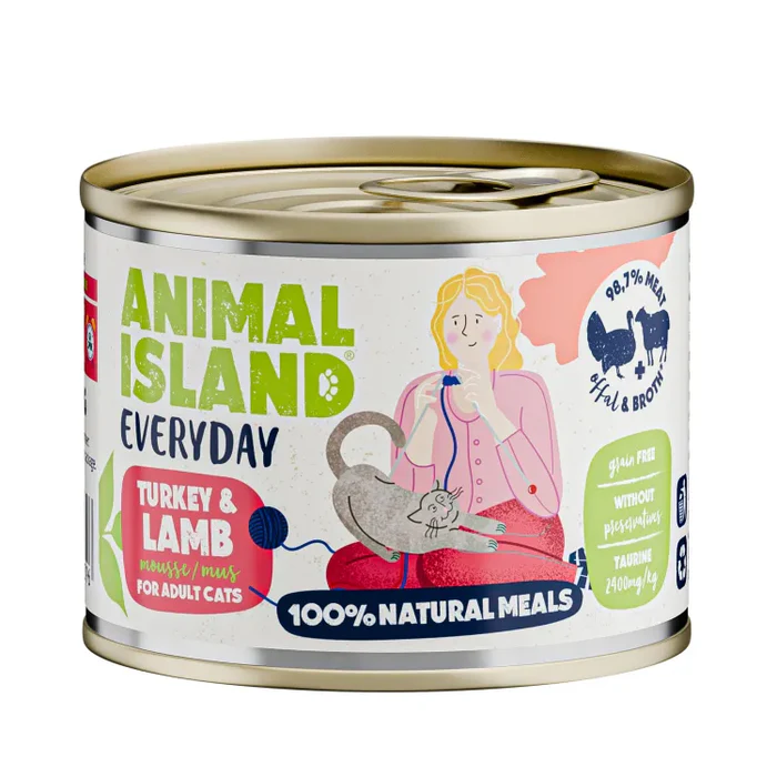 Animal Island Everyday Dla Kota Indyk i Jagnięcina 200g