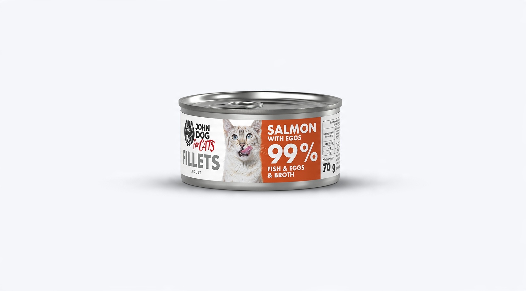 John Dog dla kotów karma mokra filet z łososia z jajkiem 70g