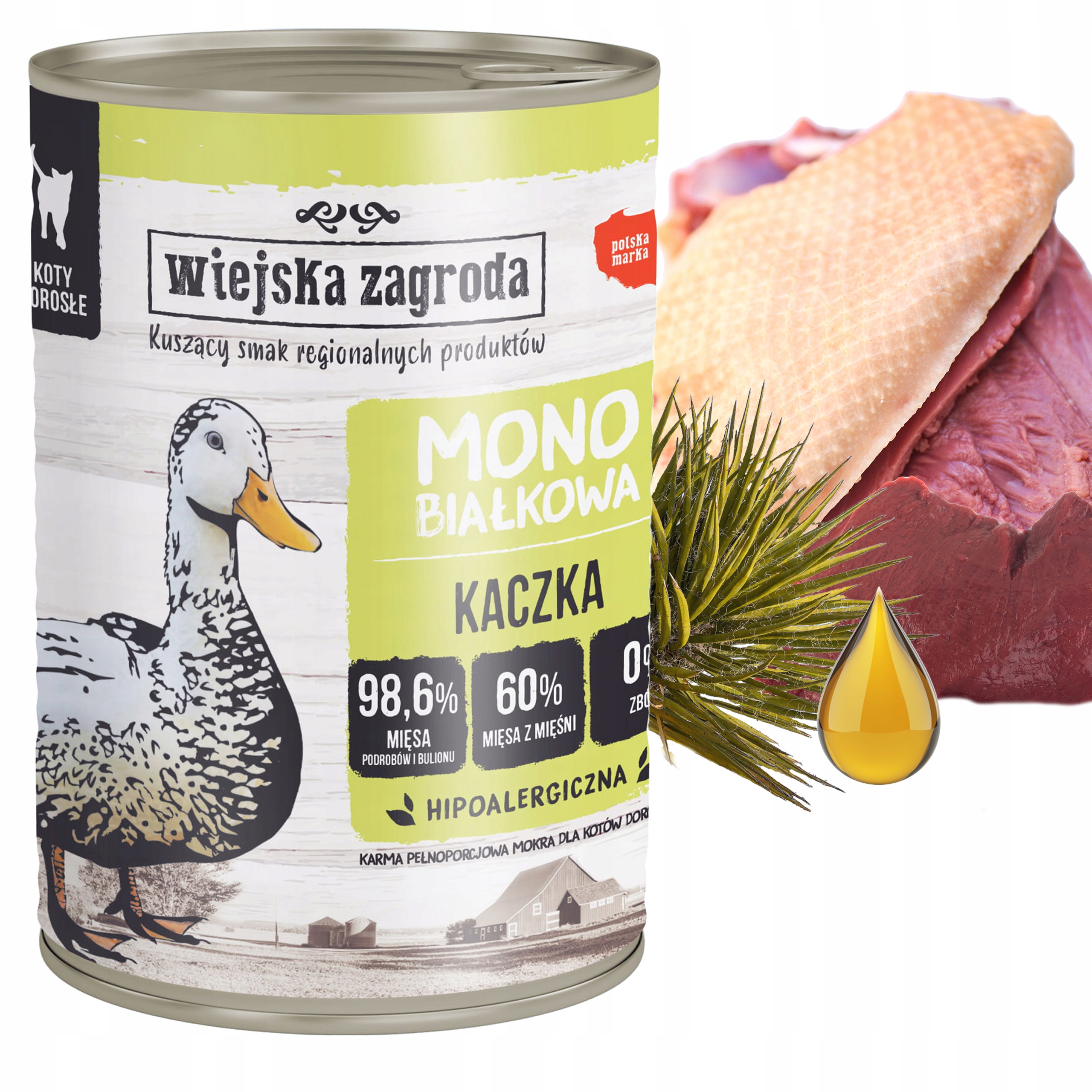 WIEJSKA ZAGRODA KOT MONOBIAŁKOWA KACZKA 400G