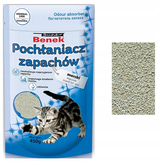 Super Benek Pochłaniacz zapachów do kuwet &#8211; MORSKI 450g