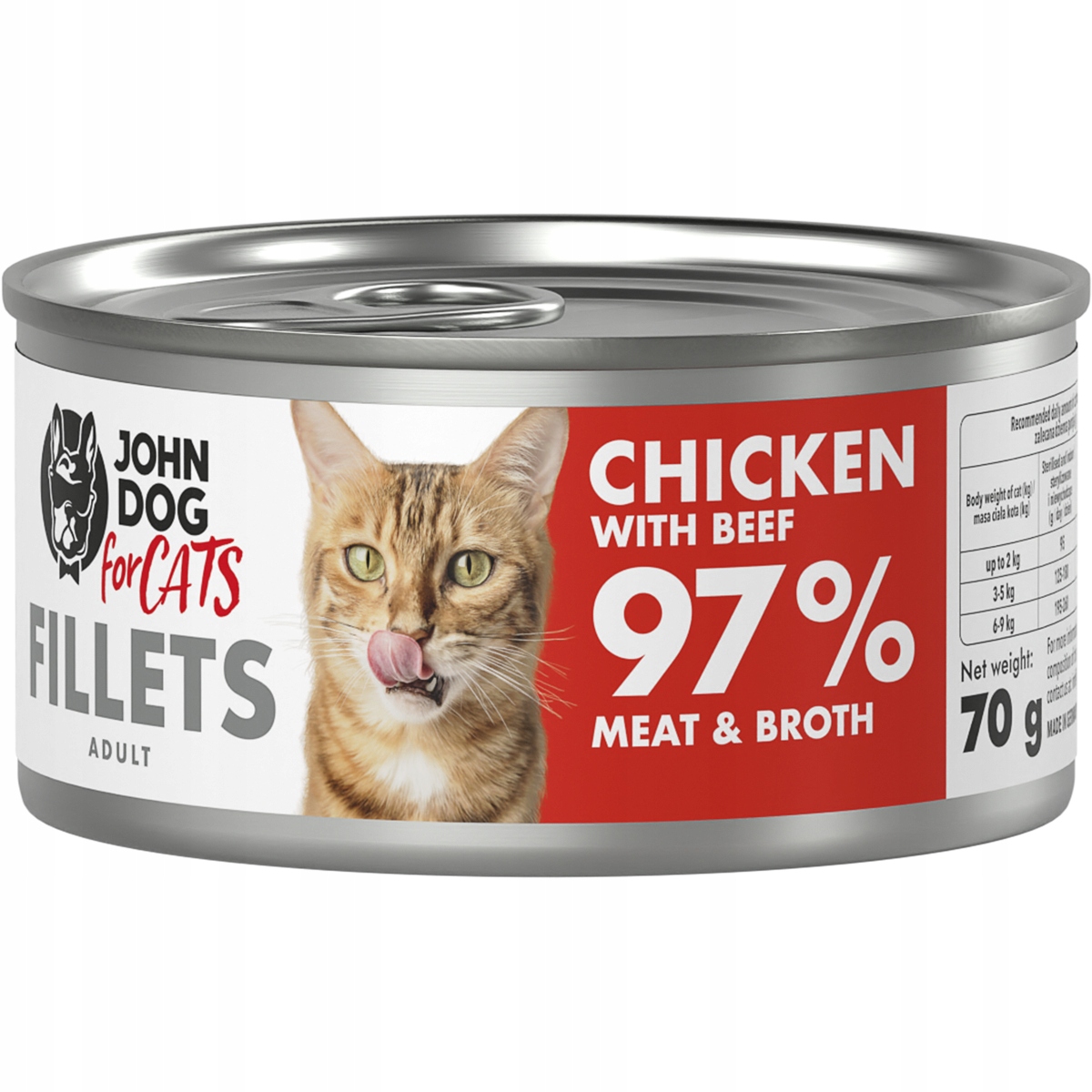 John Dog For Cats Filety Kurczak Z Wołowiną 70g
