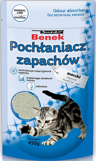 Super Benek Pochłaniacz zapachów do kuwet &#8211; MORSKI 450g