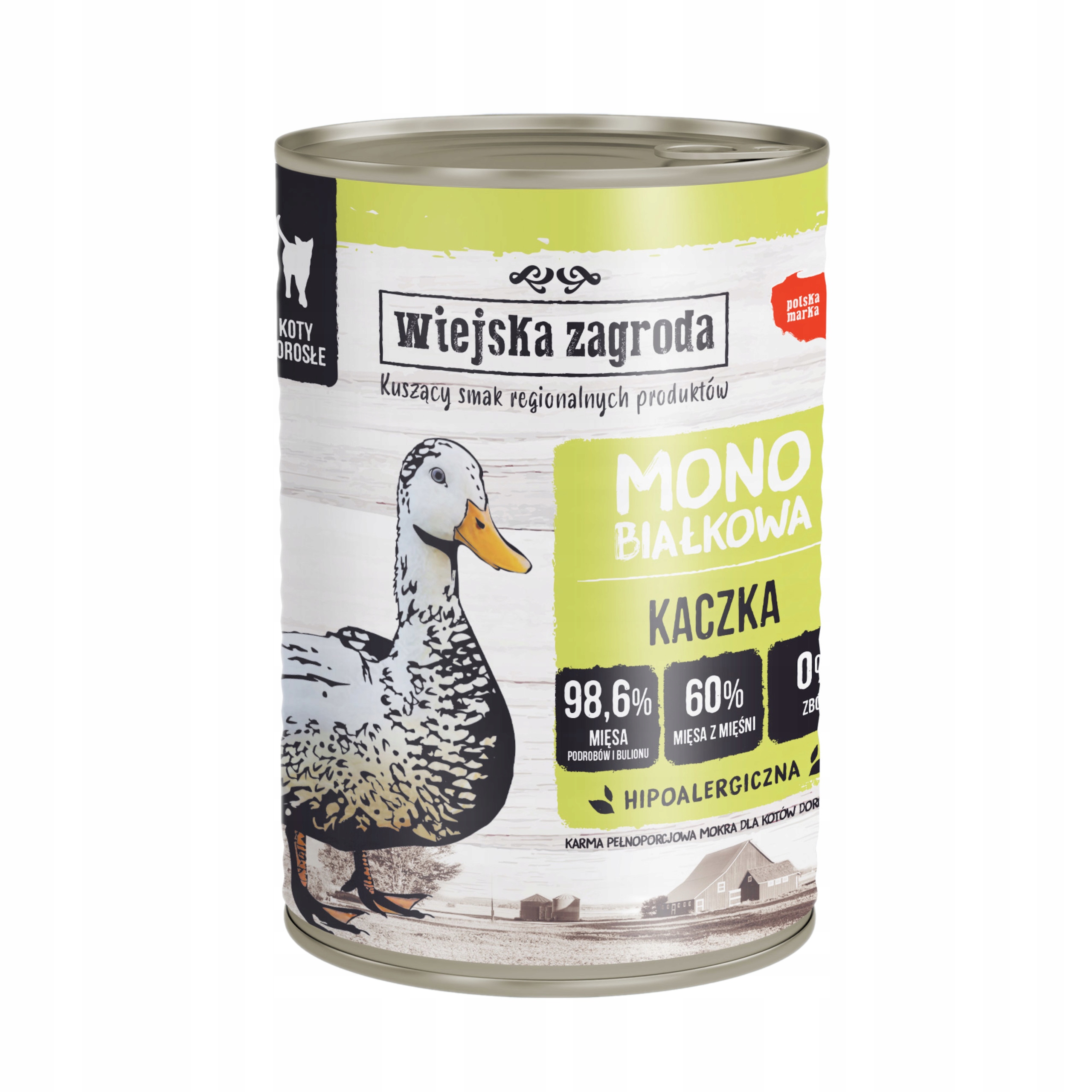WIEJSKA ZAGRODA KOT MONOBIAŁKOWA KACZKA 400G