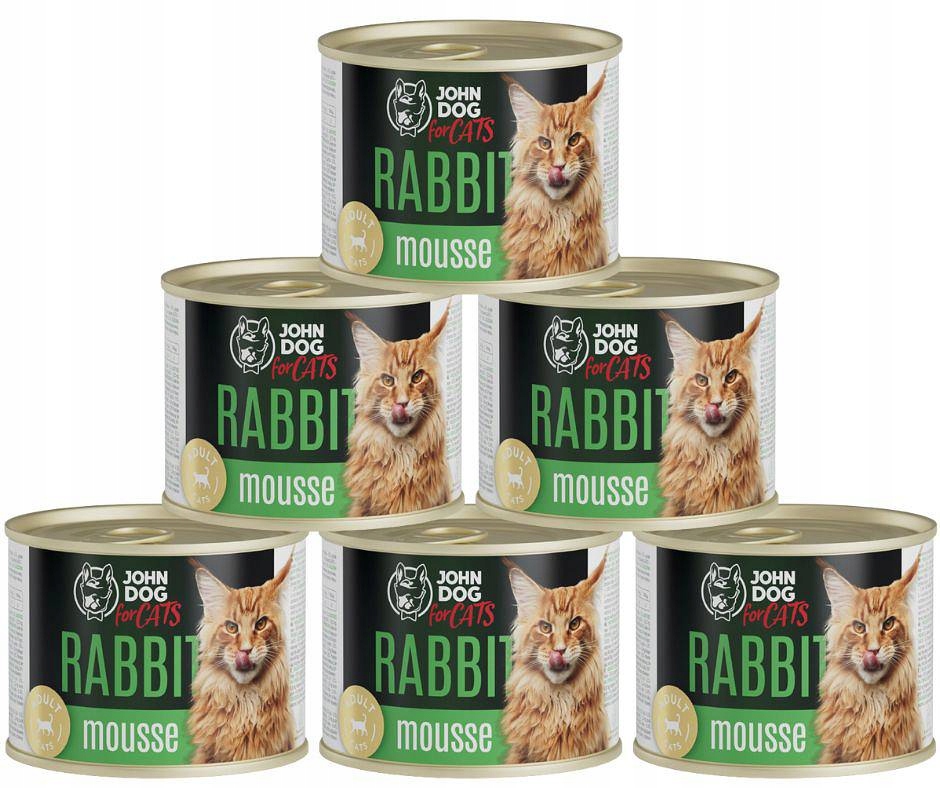 John Dog for Cats karma mokra mus królik 200 g
