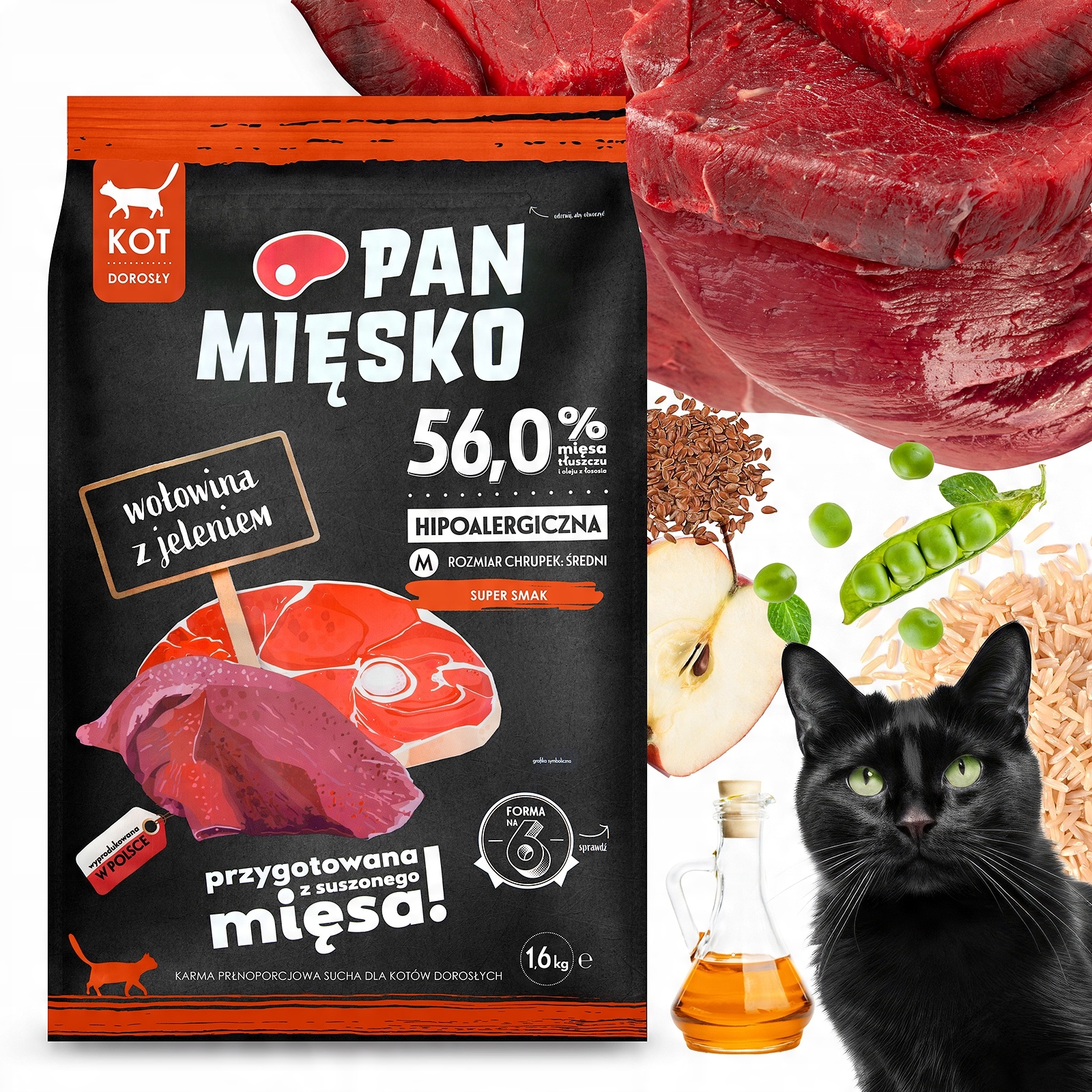 Pan Mięsko karma sucha dla kota Wołowina z jeleniem M 400g