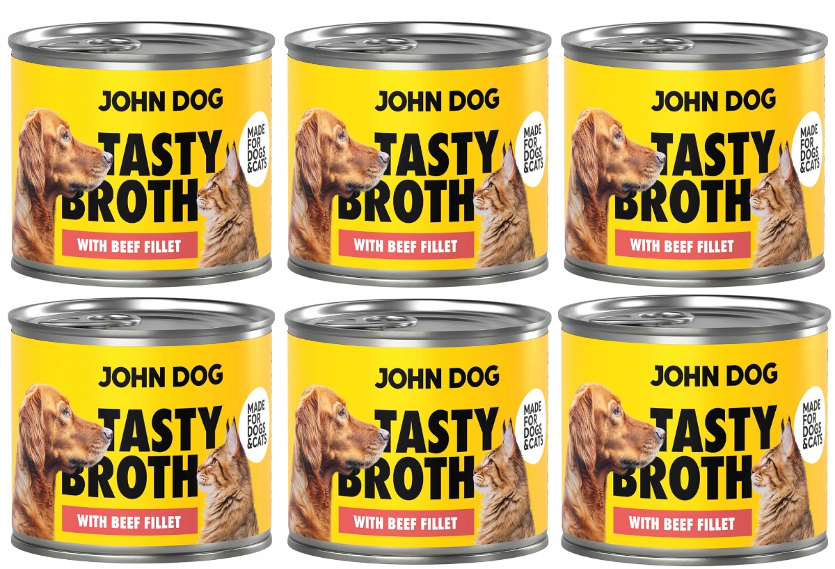 John Dog Tasty Broth zupa dla kota i psa z wołowiną 140 g