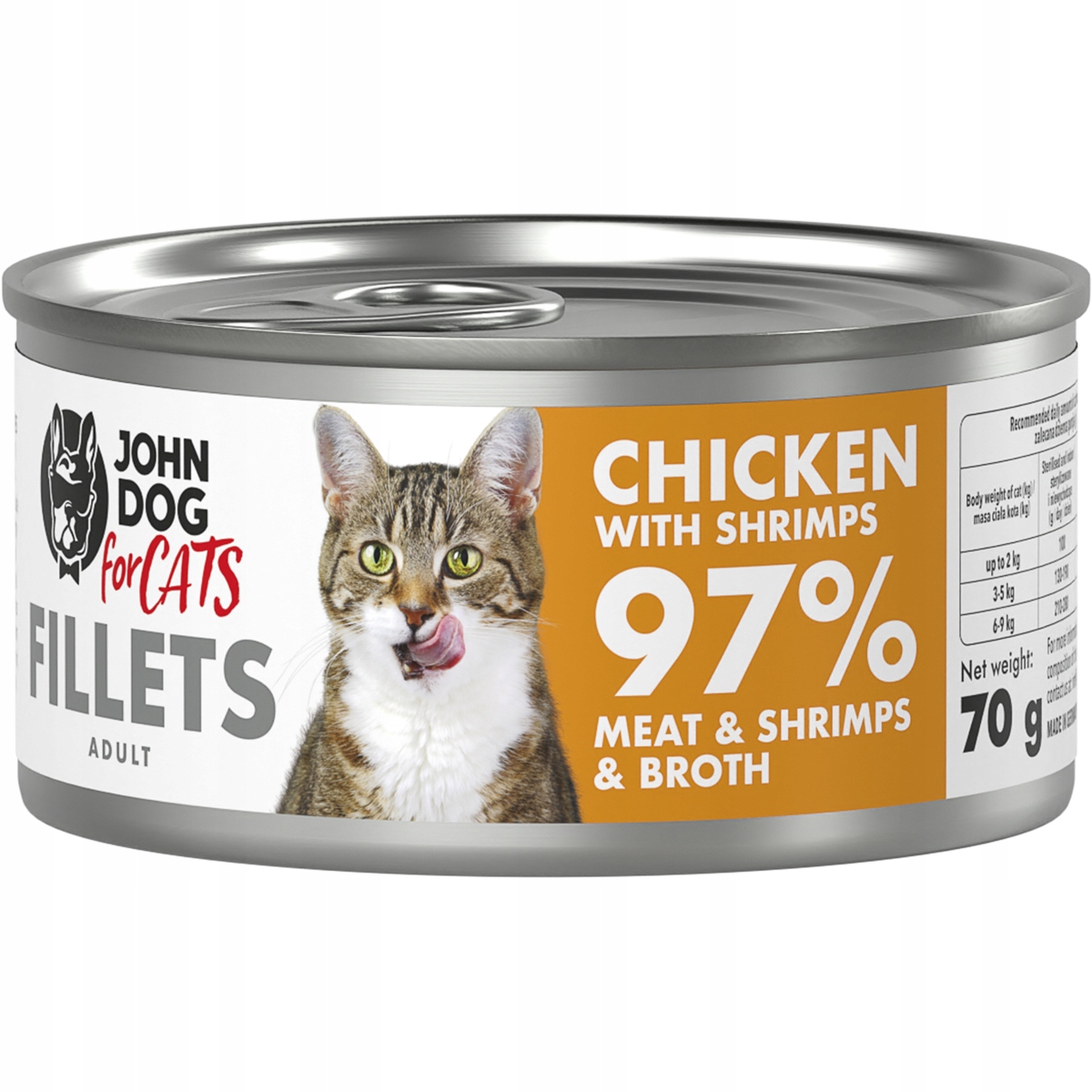 John Dog For Cats Filety Kurczak Z Krewetkami 70g