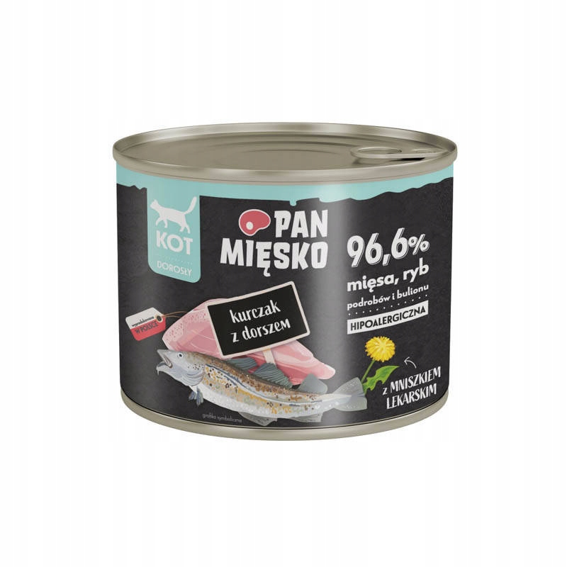 Pan Mięsko karma mokra kot Kurczak z dorszem 200g