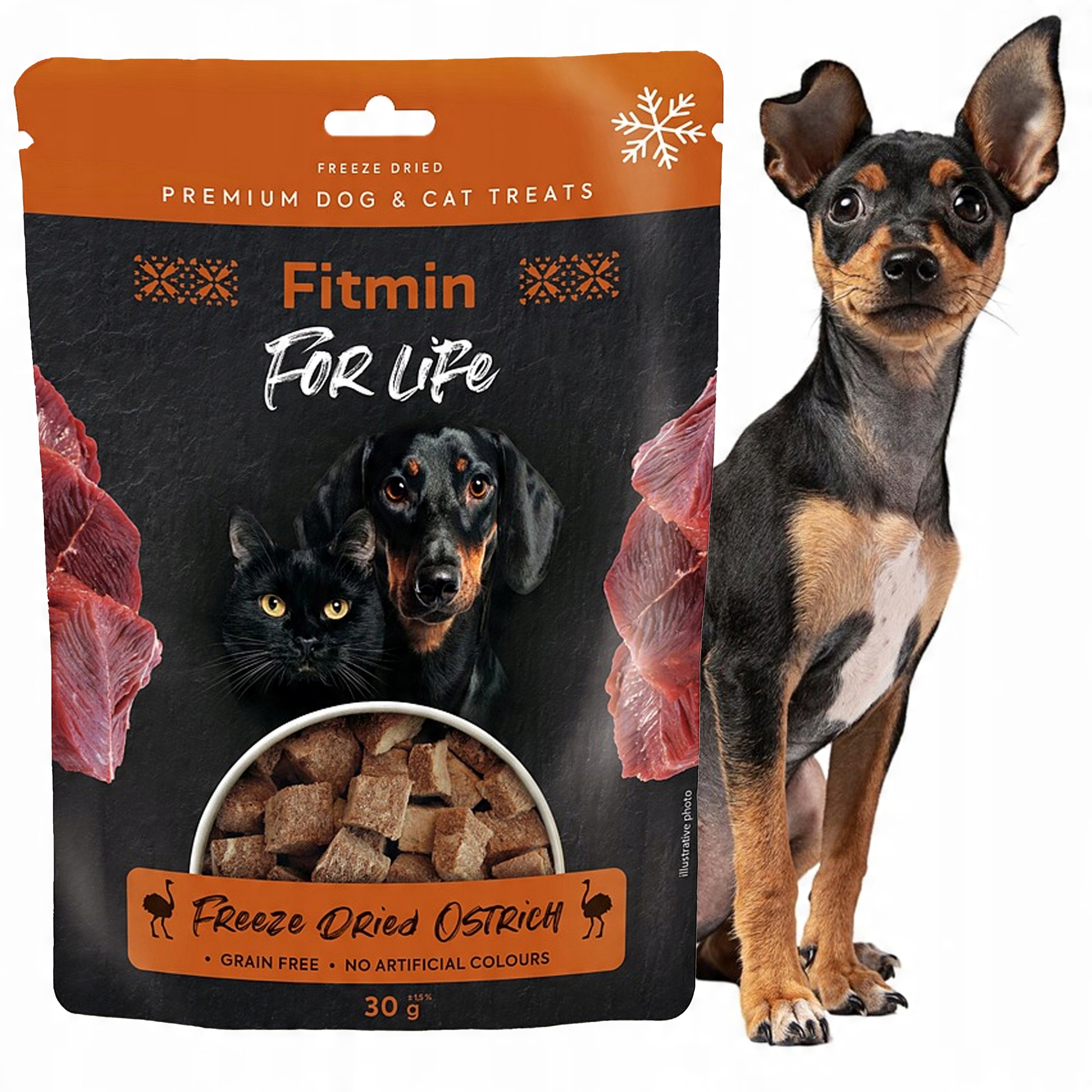Fitmin For Life Dog&#038;Cat Freeze Dried Ostrich with Chicken / ze Strusiem 30g