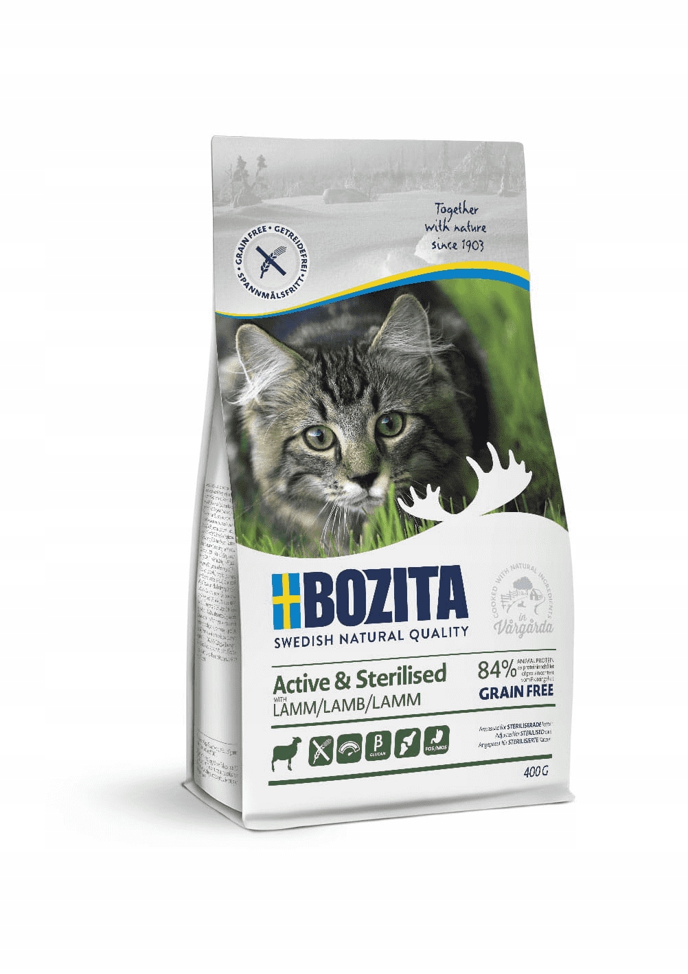 Bozita Activ&#038;Sterilised karma sucha dla kota jagnięcina 400g