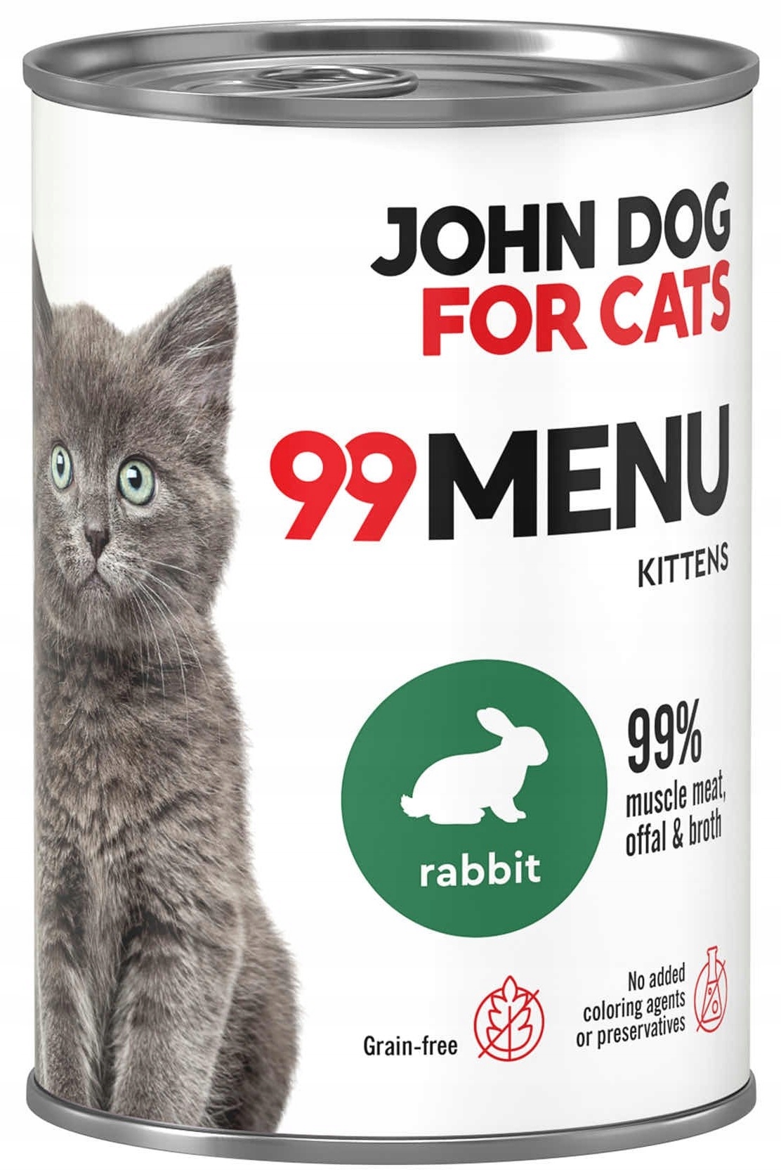JohnDog ForCat 99 Menu Kitten Królik 400g