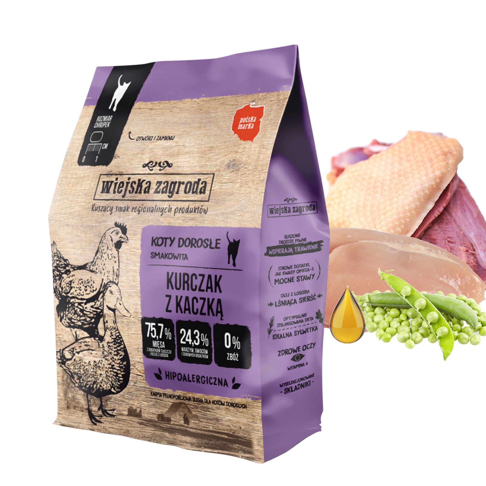 Wiejska Zagroda Kurczak z Kaczką 400g karma kota