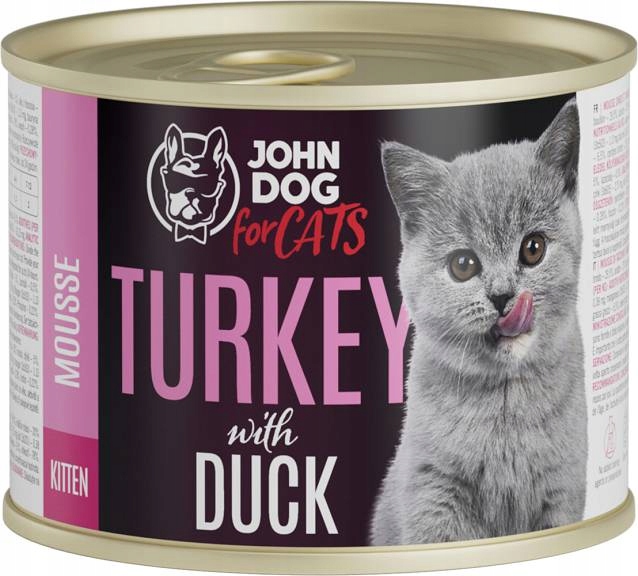 John Dog for Cats kocięta indyk z kaczką 200g