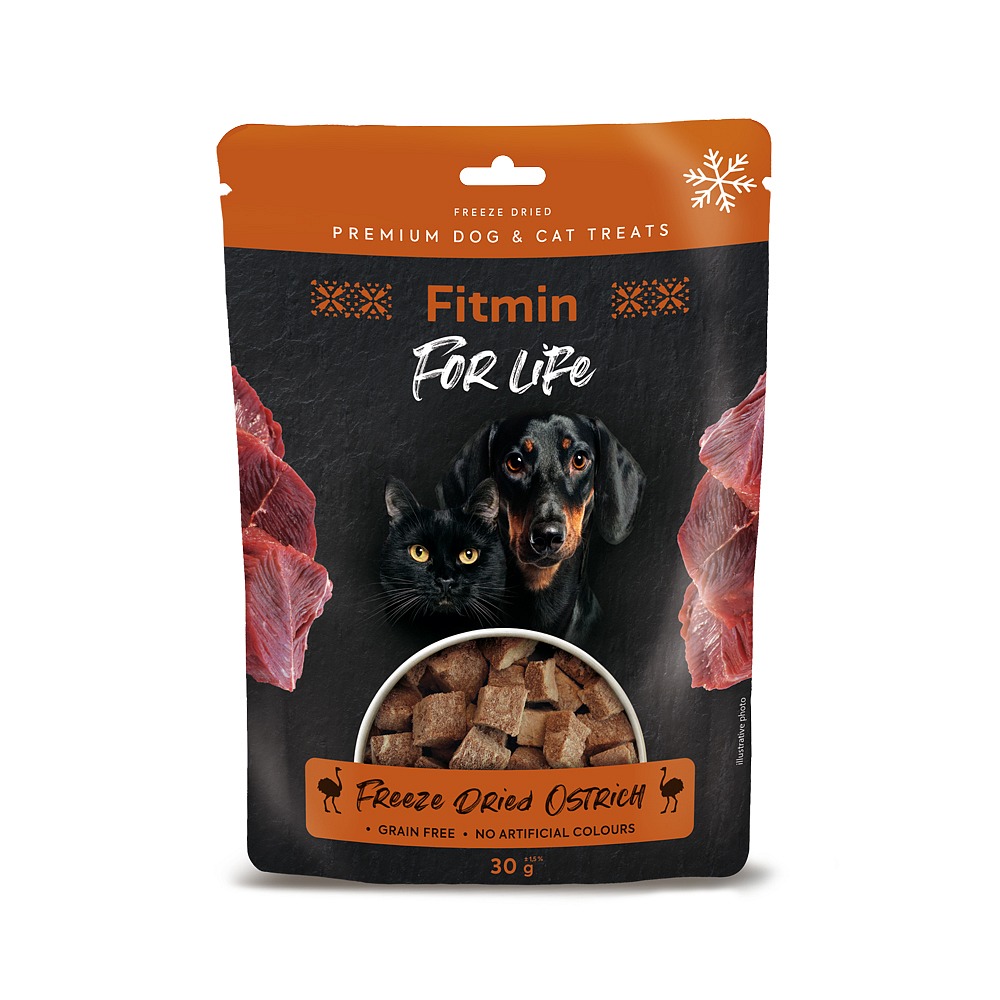 Fitmin For Life Dog&#038;Cat Freeze Dried Ostrich with Chicken / ze Strusiem 30g