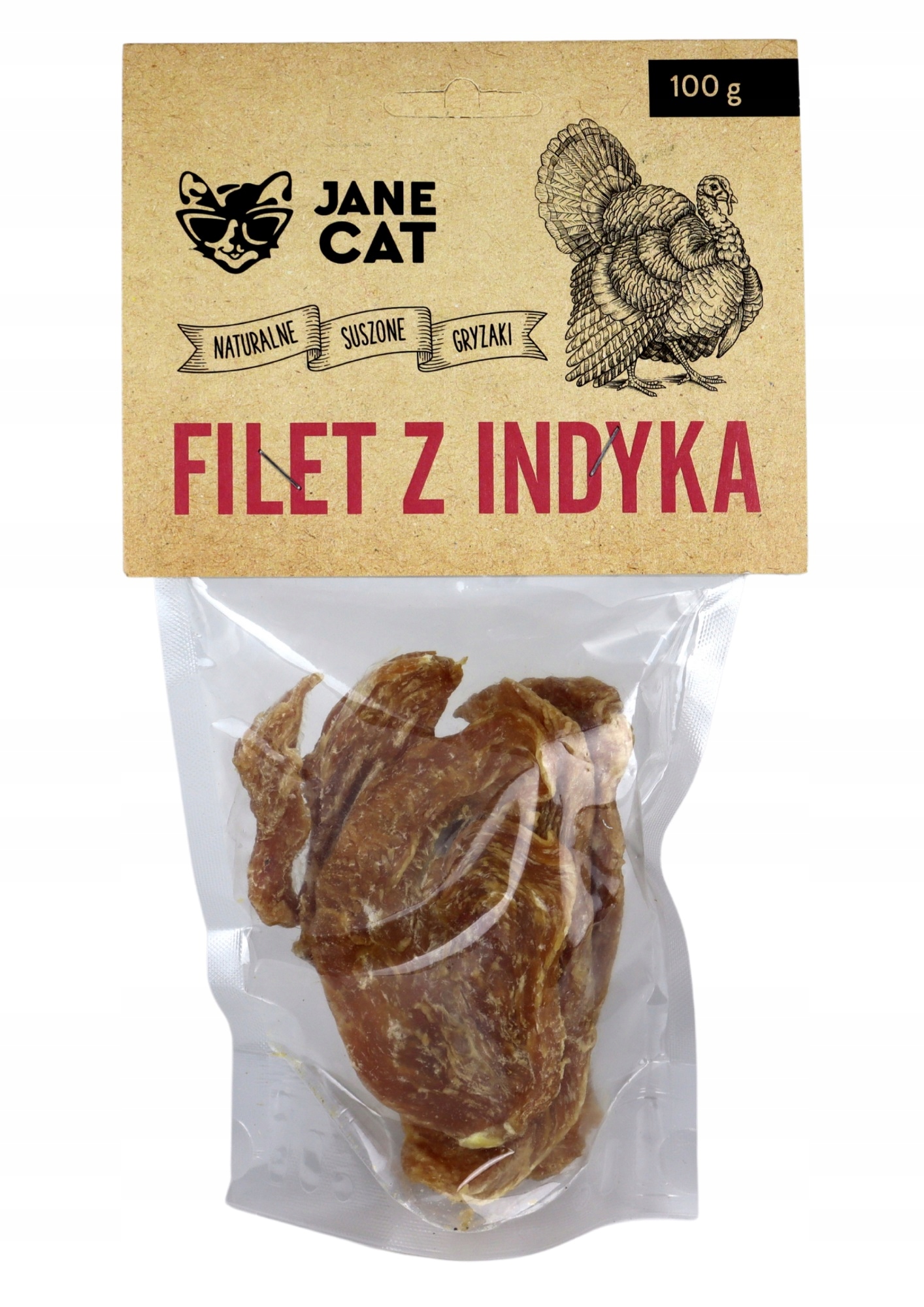 Smakołyk naturalne Jane Cat 100 g suszony indyk dla kota