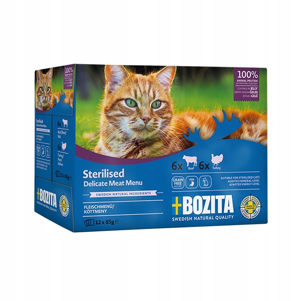BOZITA Zestaw 12 saszetek multibox strelised mięsne w galaretce12X85G