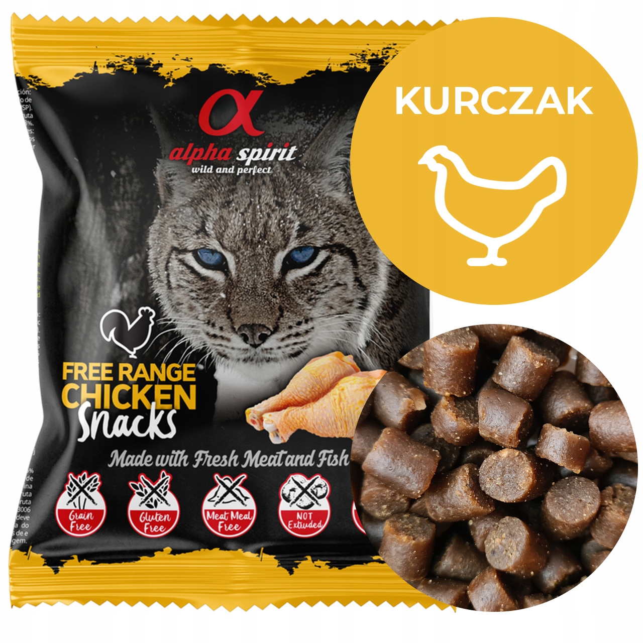 Alpha Spirit przysmak dla kota Kurczak Kostki 50g