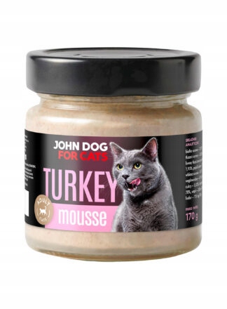 Karma mokra dla kota Indyk Mus 170g John Dog for Cats