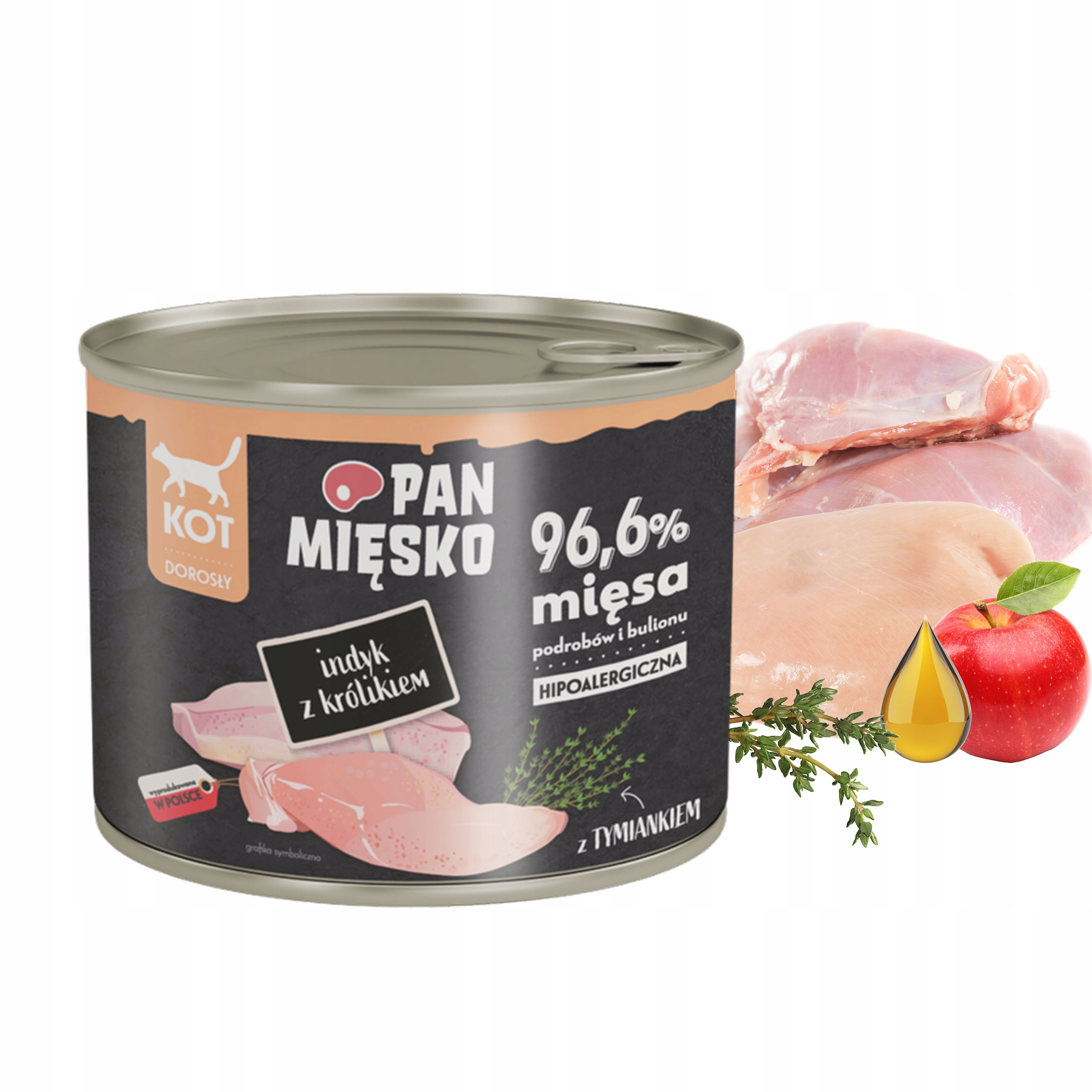 Pan Mięsko Indyk z królikiem karma mokra dla kota 200g