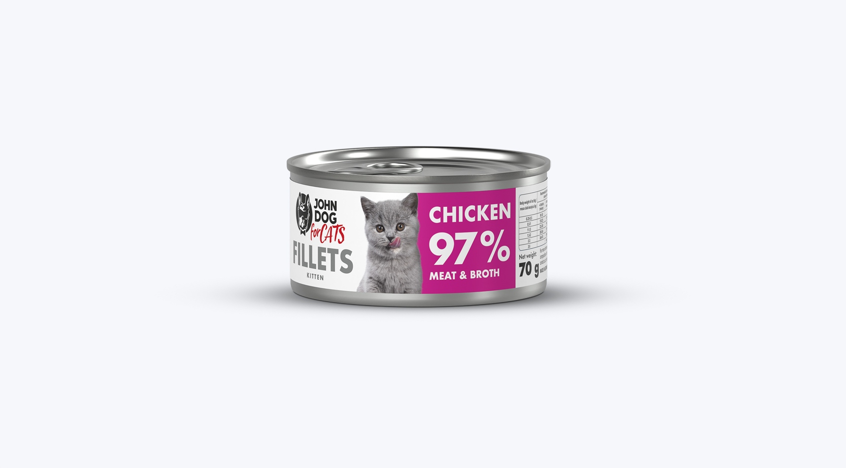 JOHN DOG FOR CATS FILETY KURCZAK dla kociąt 70g