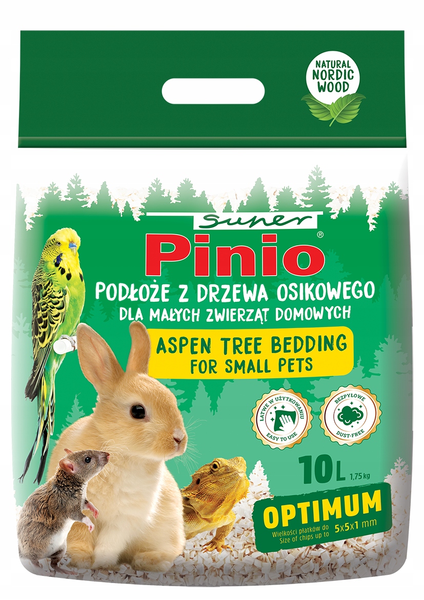 Żwirek Super Pinio Podłoże dla zwierząt z drzewa osikowego optimum 10 l