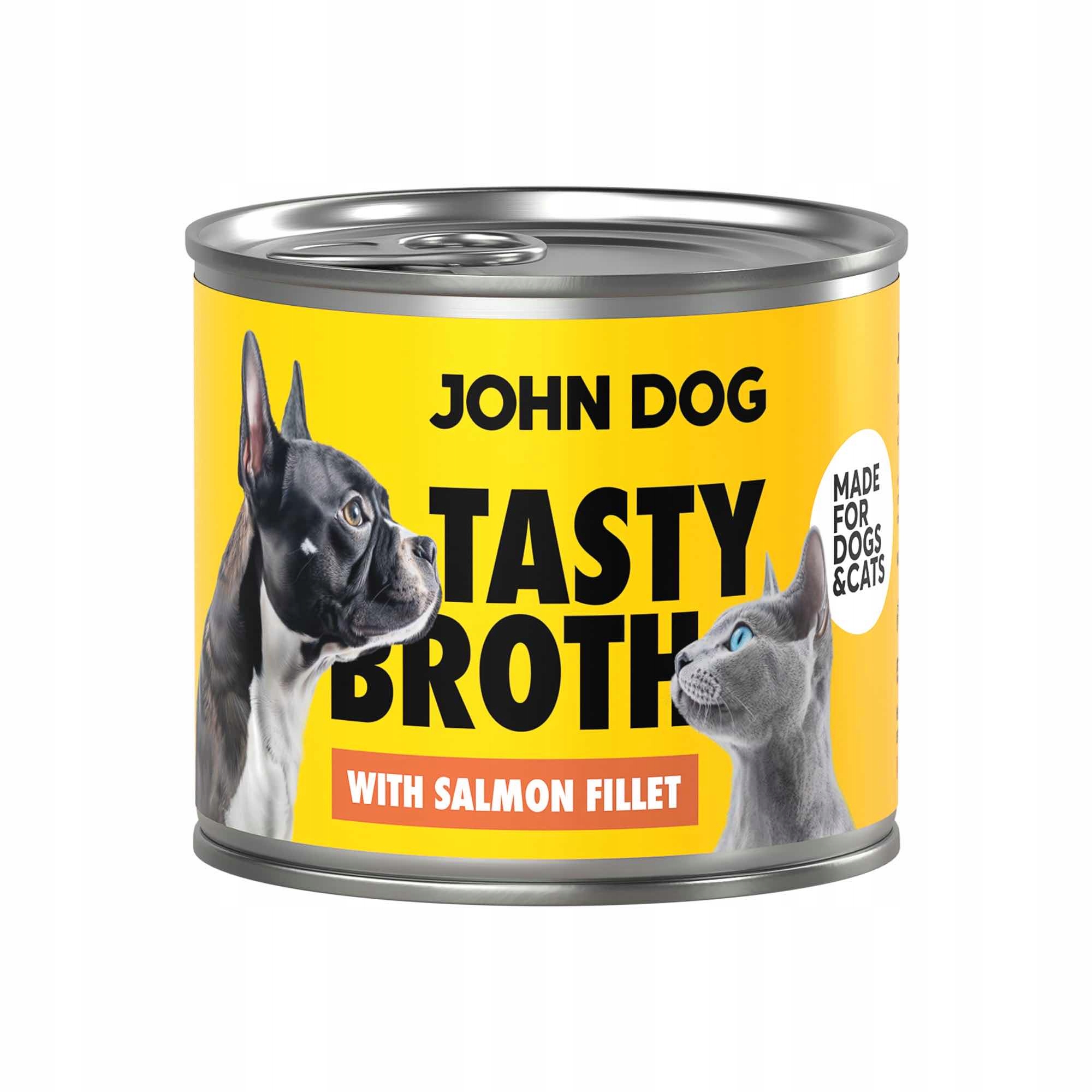 John Dog Tasty Broth zupa dla kota i psa z łososiem 140 g