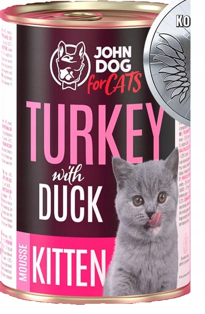 John Dog for Cats kocięta indyk kaczka mus 400g