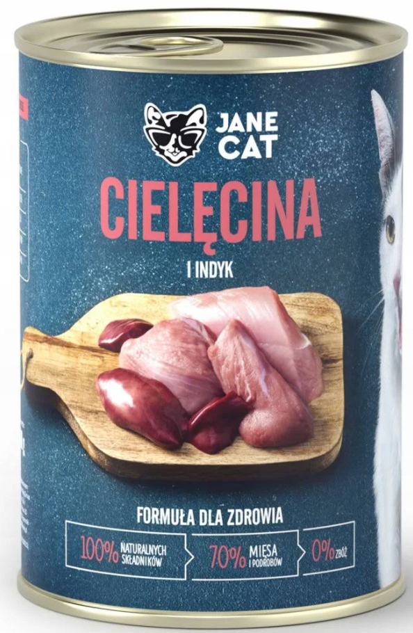 Jane Cat karma mokra cielęcina z indykiem 400g